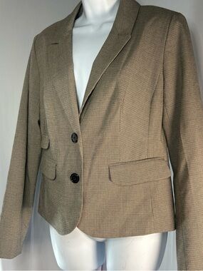 Women's Tailored Beige Check Blazer Jacket